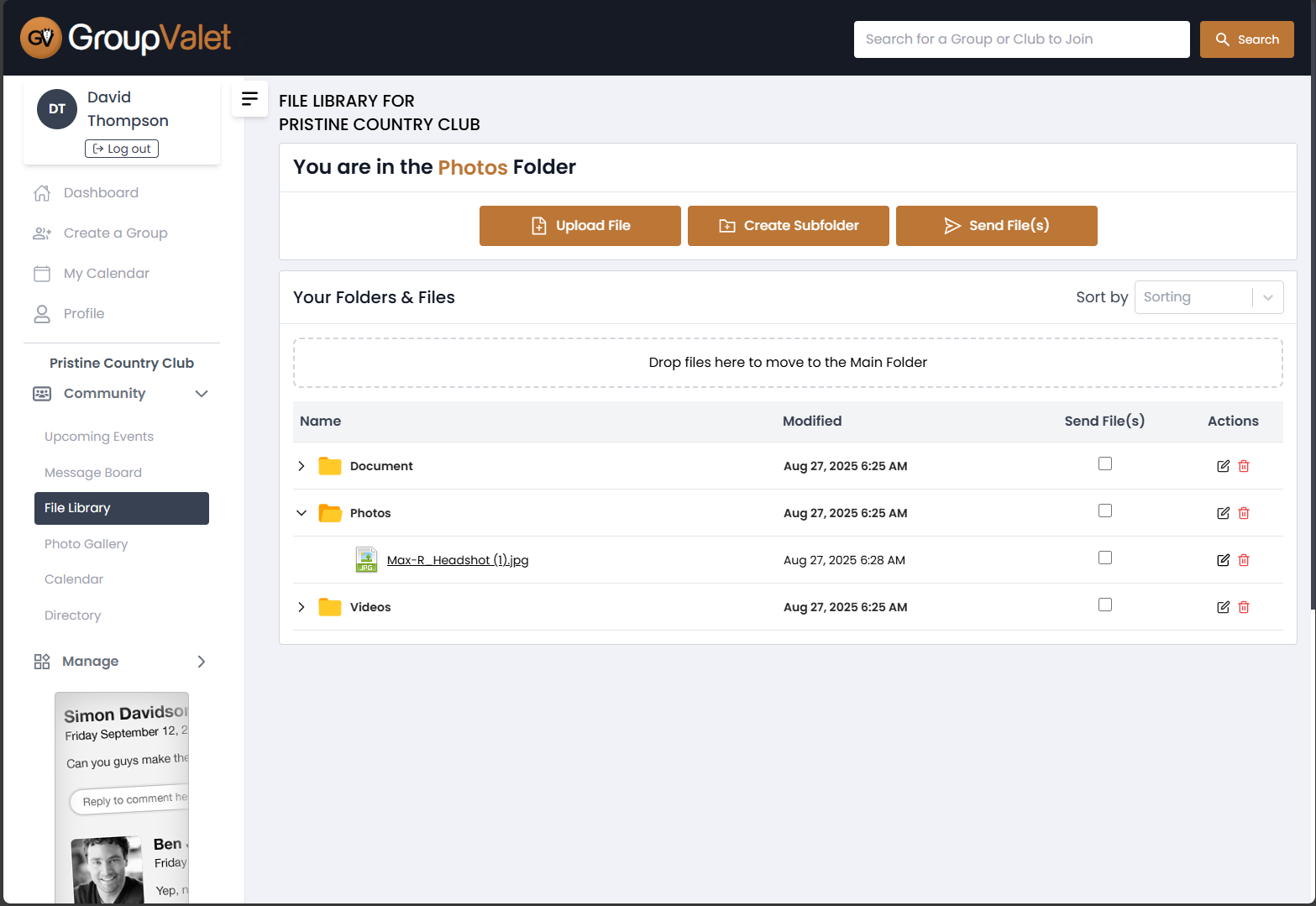 Upcoming File Library Desktop