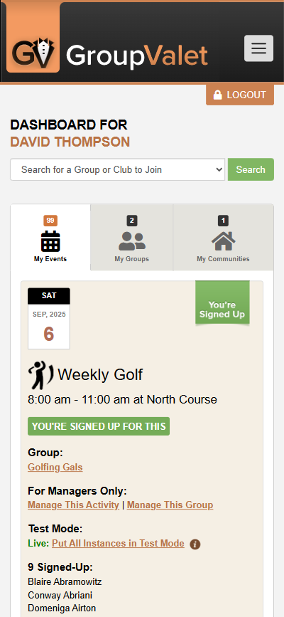 Current Dashboard Mobile